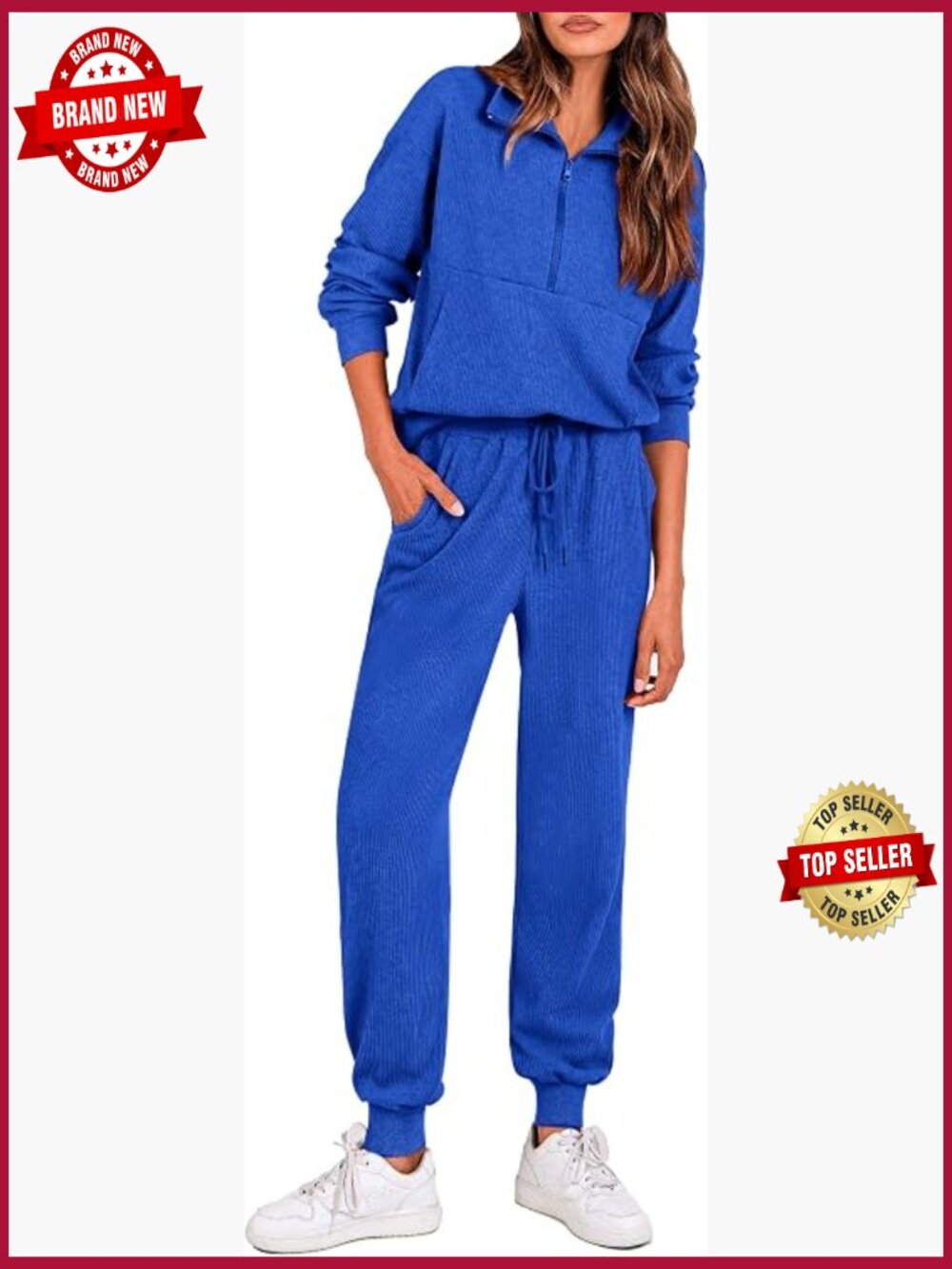 Women's 2 Piece Lounge Set Zip Up Hoodie Jogger Pants Track Suit Travel Outfit